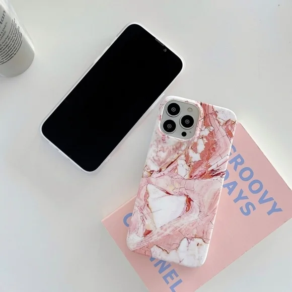 Pink Marble Case for iPhone 12 Case , iPhone 12 Pro Case, iPhone 12 Pro Max Case - Picture 2 of 6